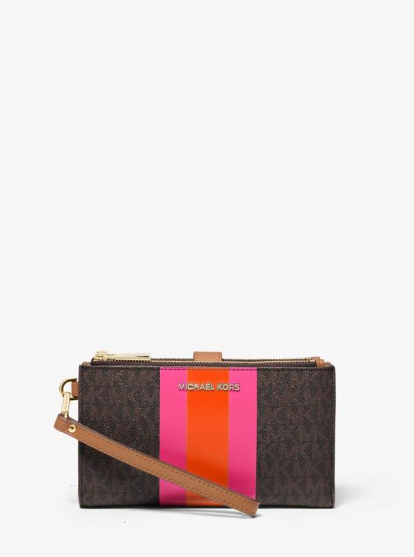 Damske Penazenky Michael Kors Adele Logo Stripe Smartphone Ruzove - Doplnky Michael Kors Obchod | OXEYN-2396